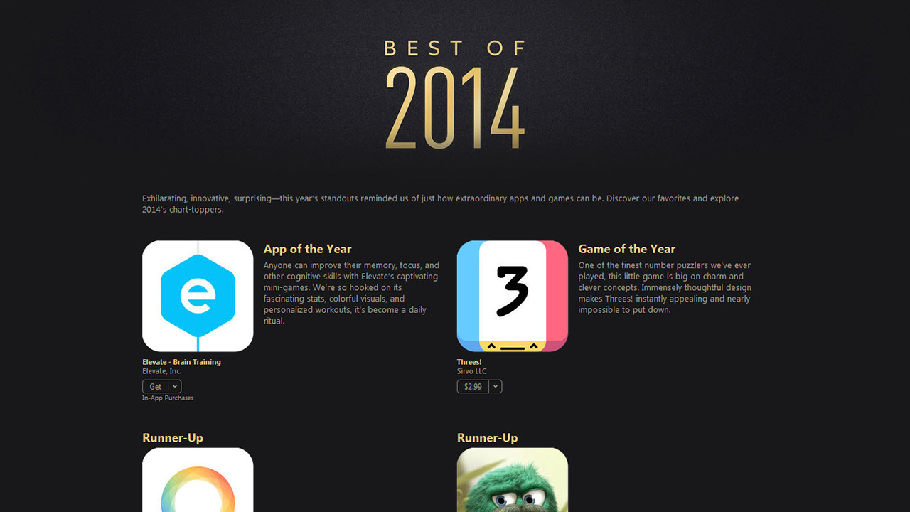 Apple kiest de beste apps en games van 2014