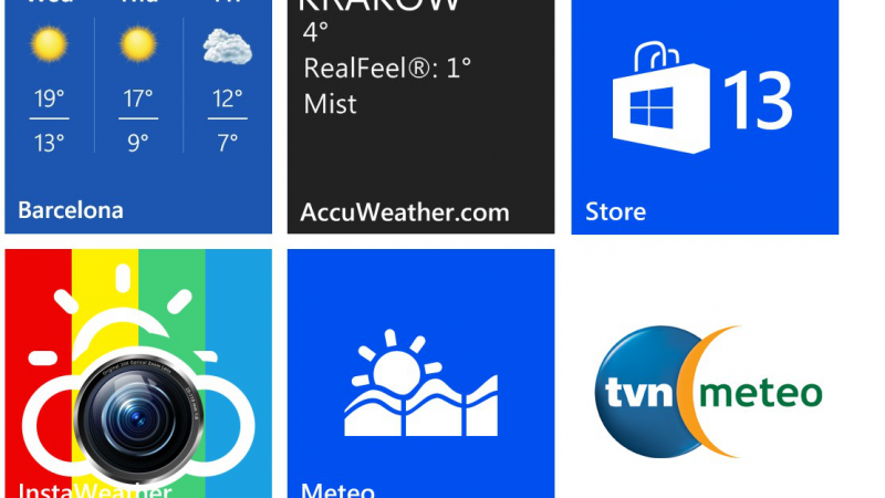 5 darmowych aplikacji pogodowych na Nokia Lumia z Windows Phone