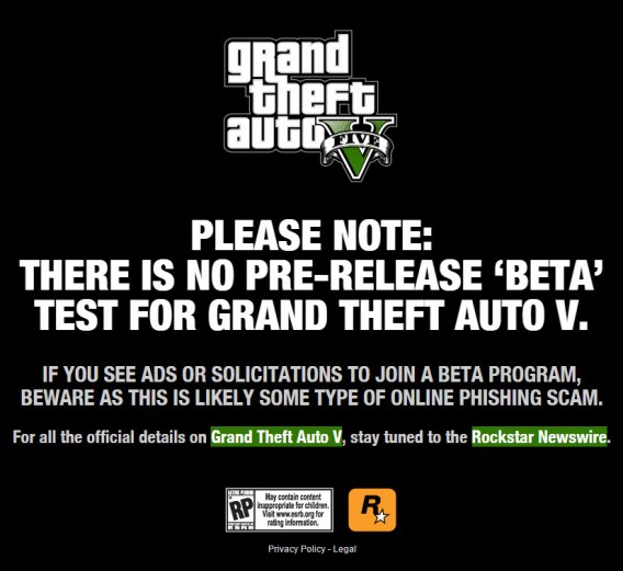 GTA V beta prerelease