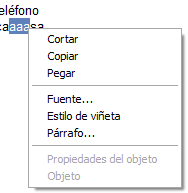 Menú contextual