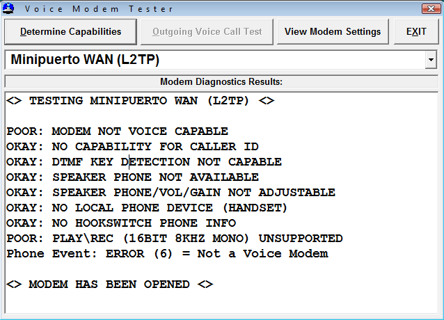 Voice Modem Tester