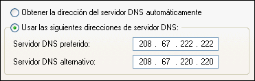Direcciones de OpenDNS