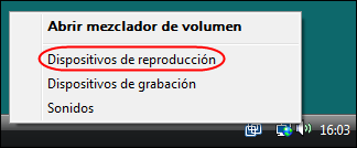 Abrir Dispositivos de reproducción