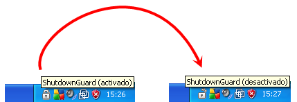 Activación de ShutdownGuard haciendo clic en el candado