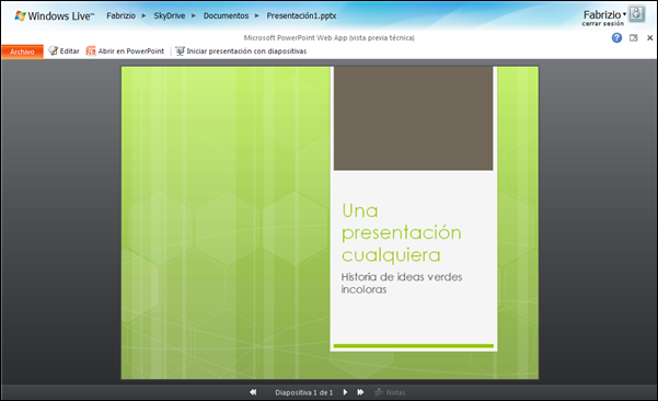 Vistas previas en SkyDrive
