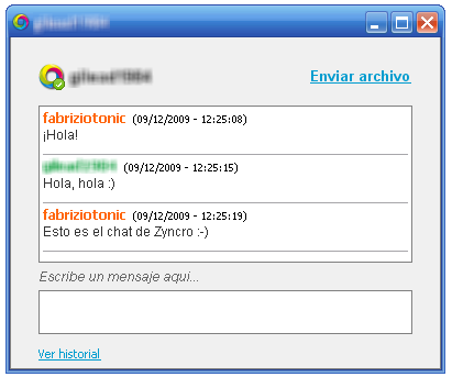 El chat de Zyncro