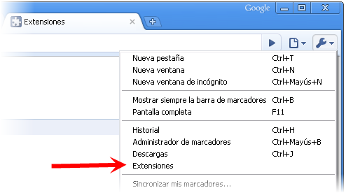 Chrome 4 tiene extensiones