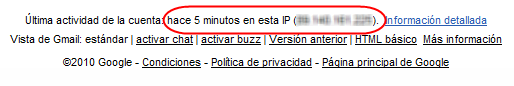 Última IP que accedió
