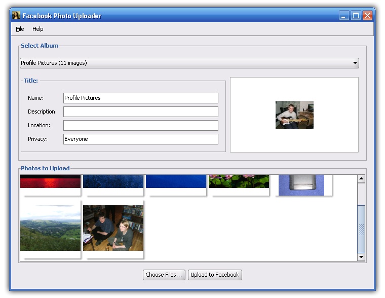 Simple Facebook Photo Uploader