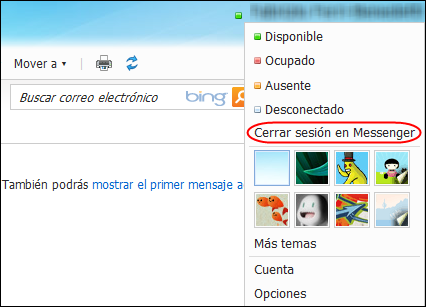 Apagar Messenger en Hotmail