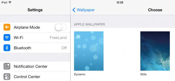 iOS 7 N'utilisez pas les fonds d'écran dynamiques