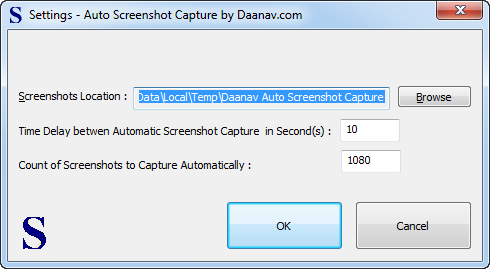Auto Screenshot Capture Settings