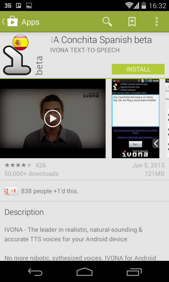 installez une voix TTS sur Android avec IVONA
