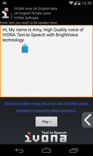 Essayez la voix dans l’éditeur d’IVONA