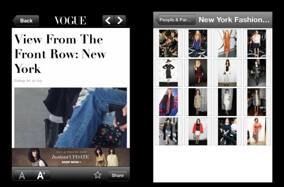 Tela do Vogue Daily News