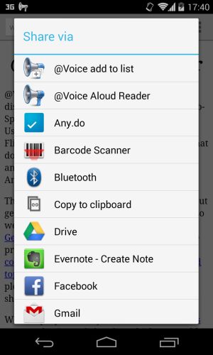 Voice Aloud Reader : fonction partager
