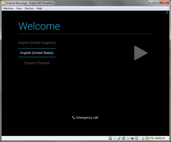 Willkommensbildschirm ANdroid x86 Willkommensbildschirm ANdroid x86