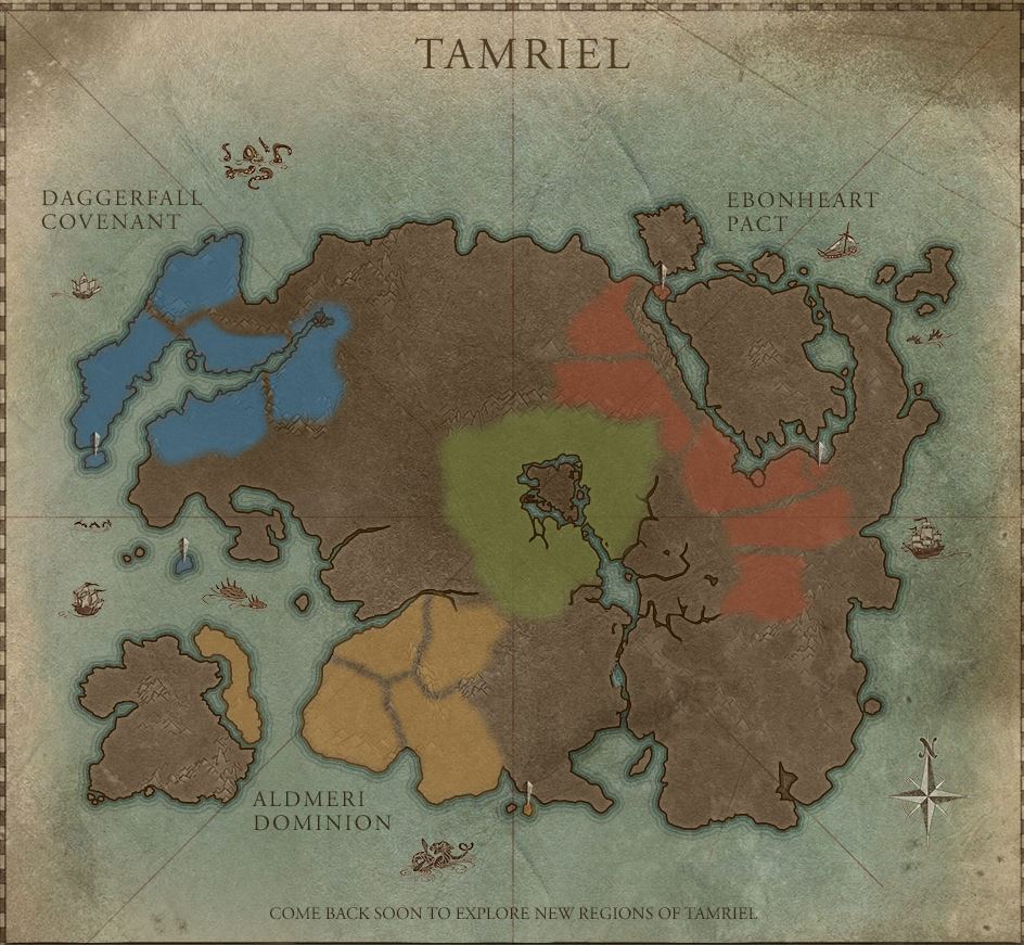 Se revela el mapa completo de The Elder Scrolls Online: 16 zonas - Softonic