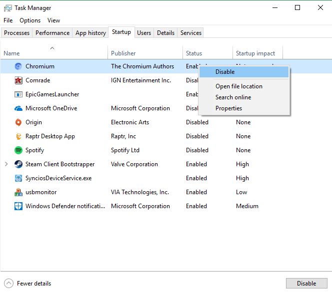 Lo mejor es mantener tus programas de inicio al mínimo