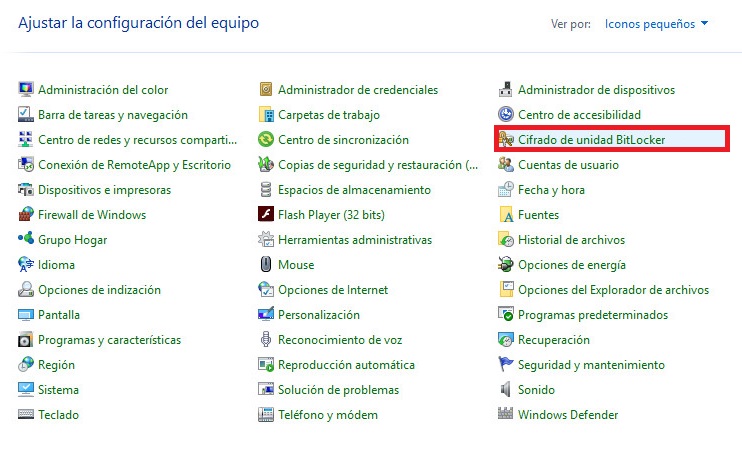 Cómo activar bitlocker en Windows 10