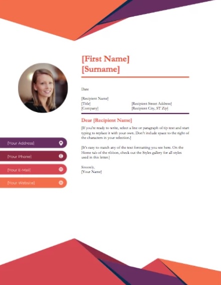Plantilla Contemporary Cover Letter