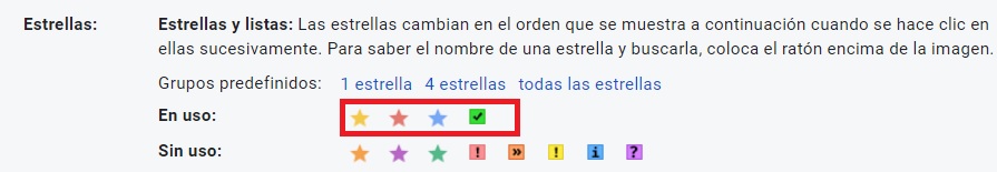 Añadir estrellas a Gmail