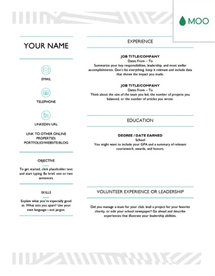 Plantilla Moo Resume
