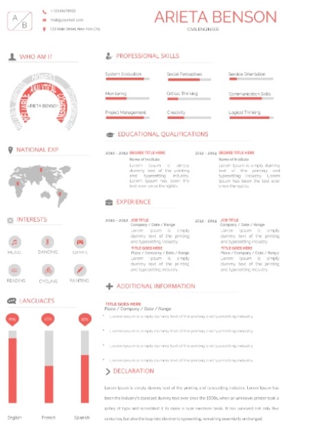 Plantilla Professional Infographic Resume