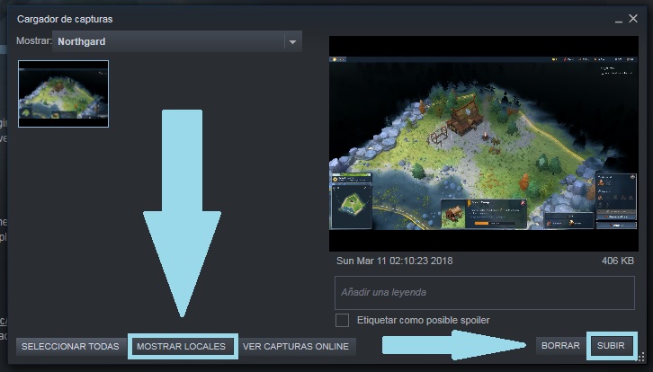 Cómo subir las capturas de pantalla de Steam a la nube
