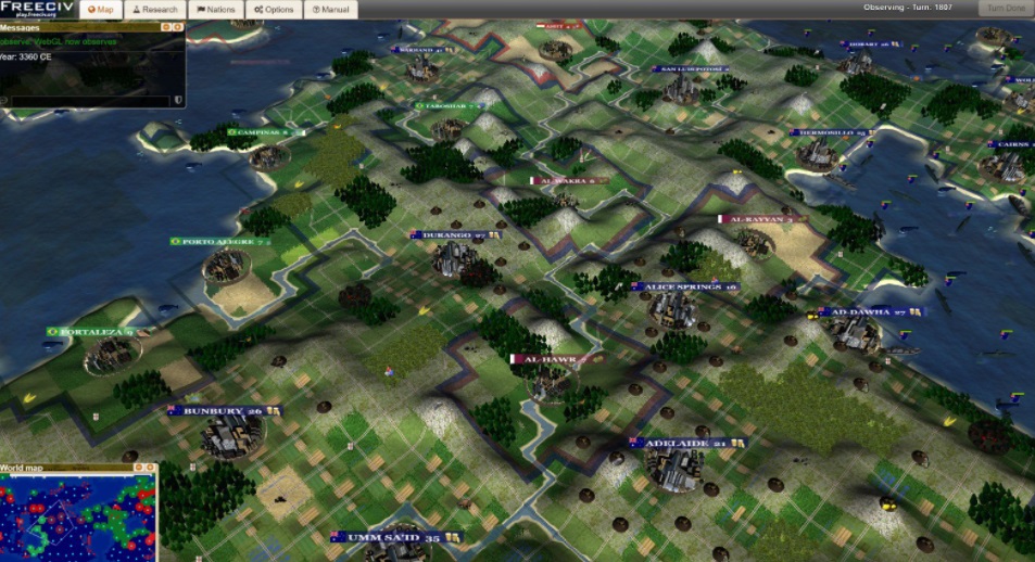 Captura de pantalla de Freeciv