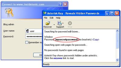Recover hidden passwords