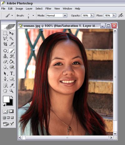 change hair color in Photoshop