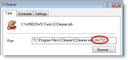 Set CCleaner to run automatically