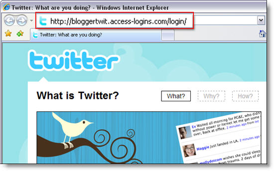 Twitter phishing scam