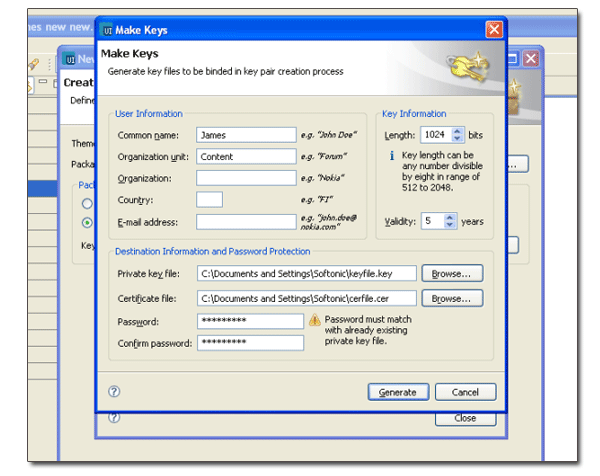 Generate certificate keys
