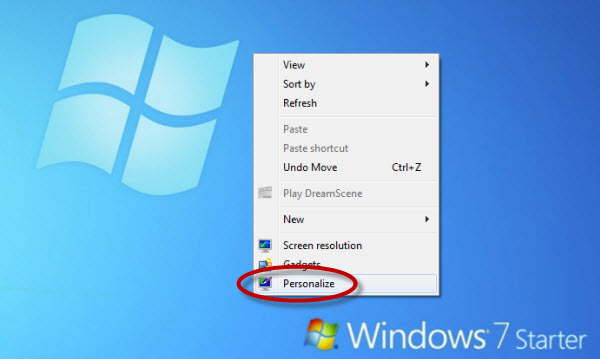 Customize the wallpaper in Windows 7 Starter Edition