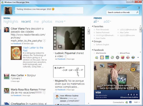 New features in Windows Live Messenger 2010