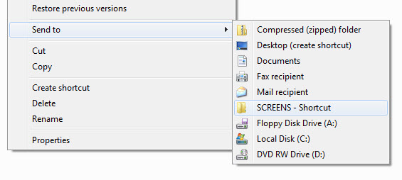 Customize the Send to menu on Windows 7