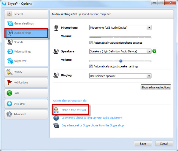 how to fix skype audio settings