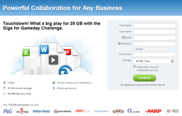 box free 25GB giveaway