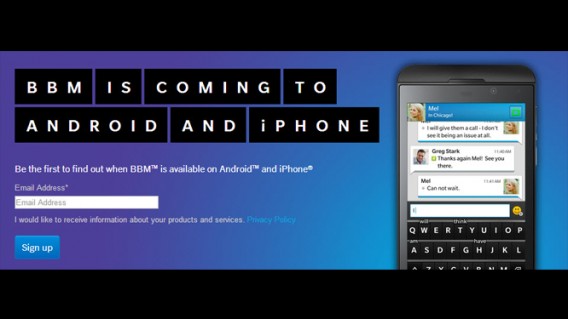 BlackBerry Messenger for Android, iOS not launching this week