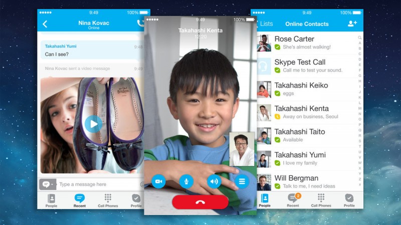 Skype for iOS updated with push notifications, HD video calls