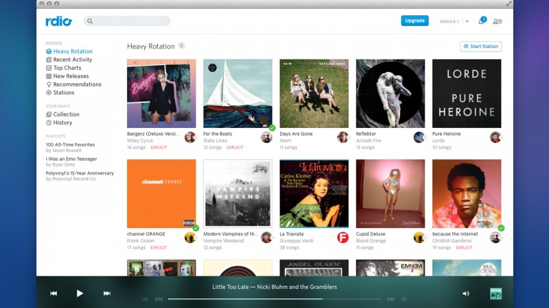 Rdio now offers free web streaming