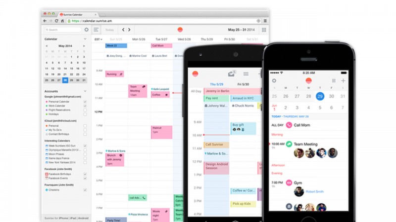 Sunrise calendar app for Android helps you get things done