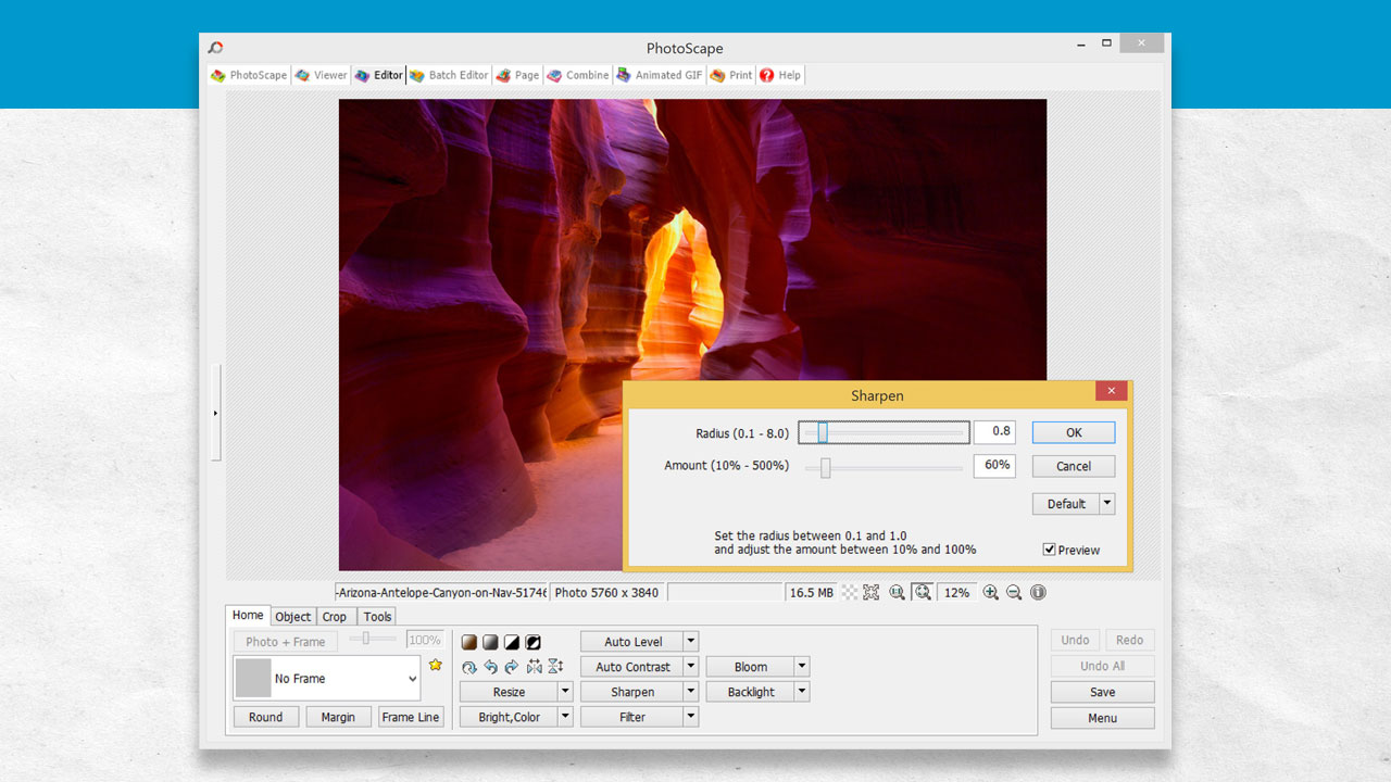 Photoscape Sharpen Tool