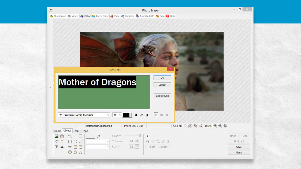 Photoscape - Text Tools