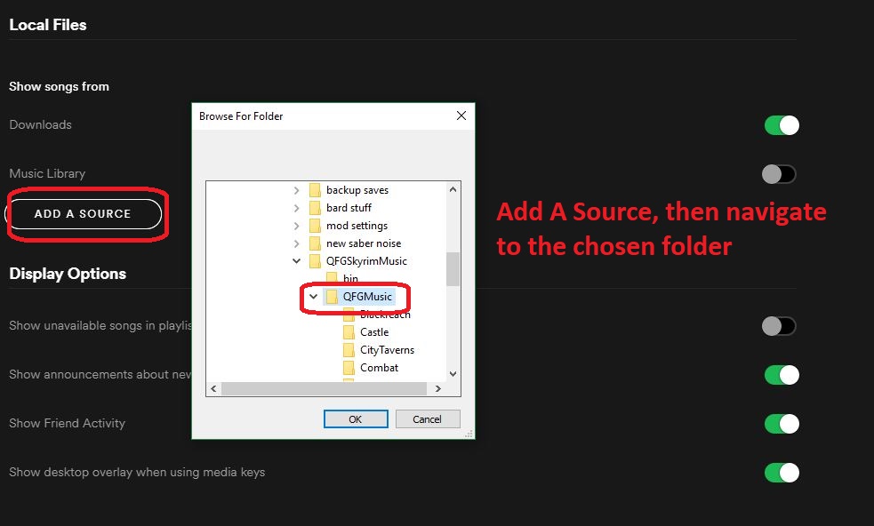 Spotify Add A Source to Local Files