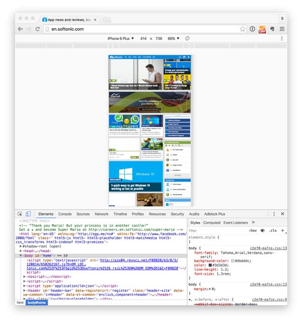 Chrome Developer Tools - Devices