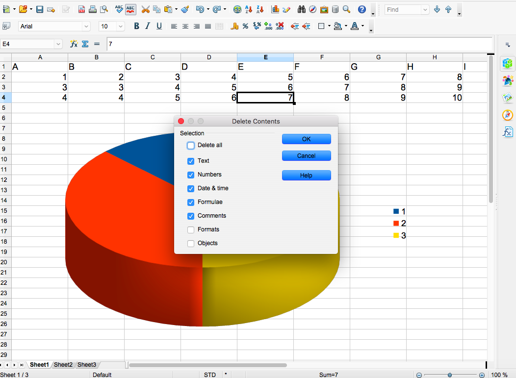 remove openoffice excel page number