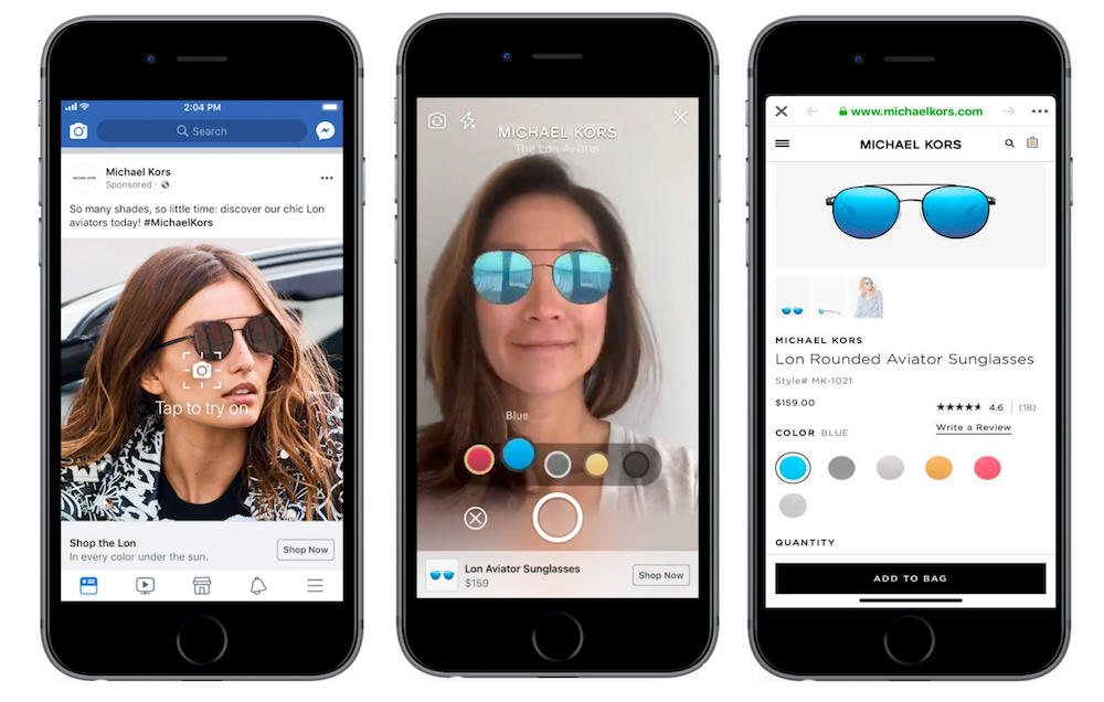 Augmented Reality ads to try on products in Facebook